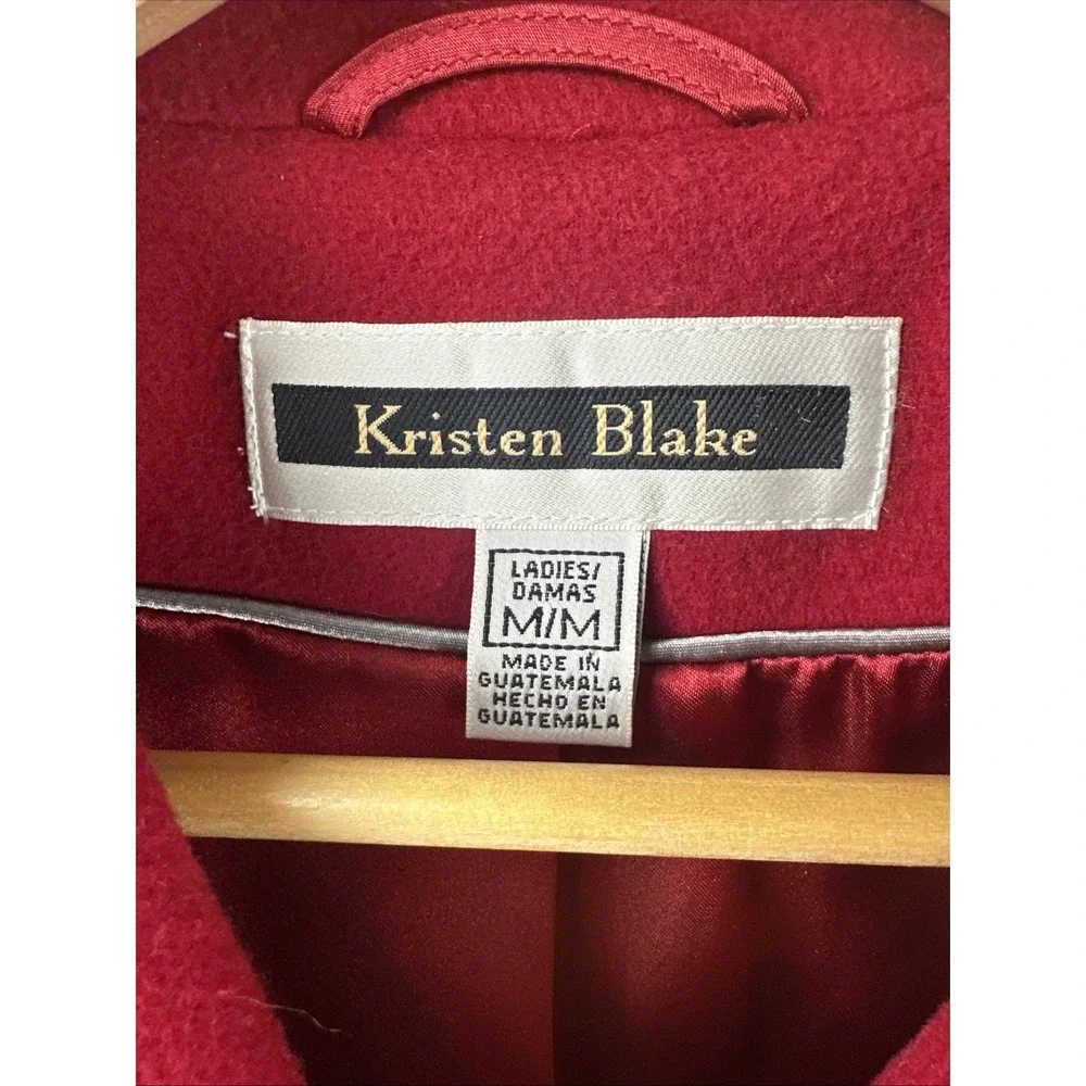 Kristen Blake Thick Wool Pea Coat Double‎ Breasted Red Tailored Women's
